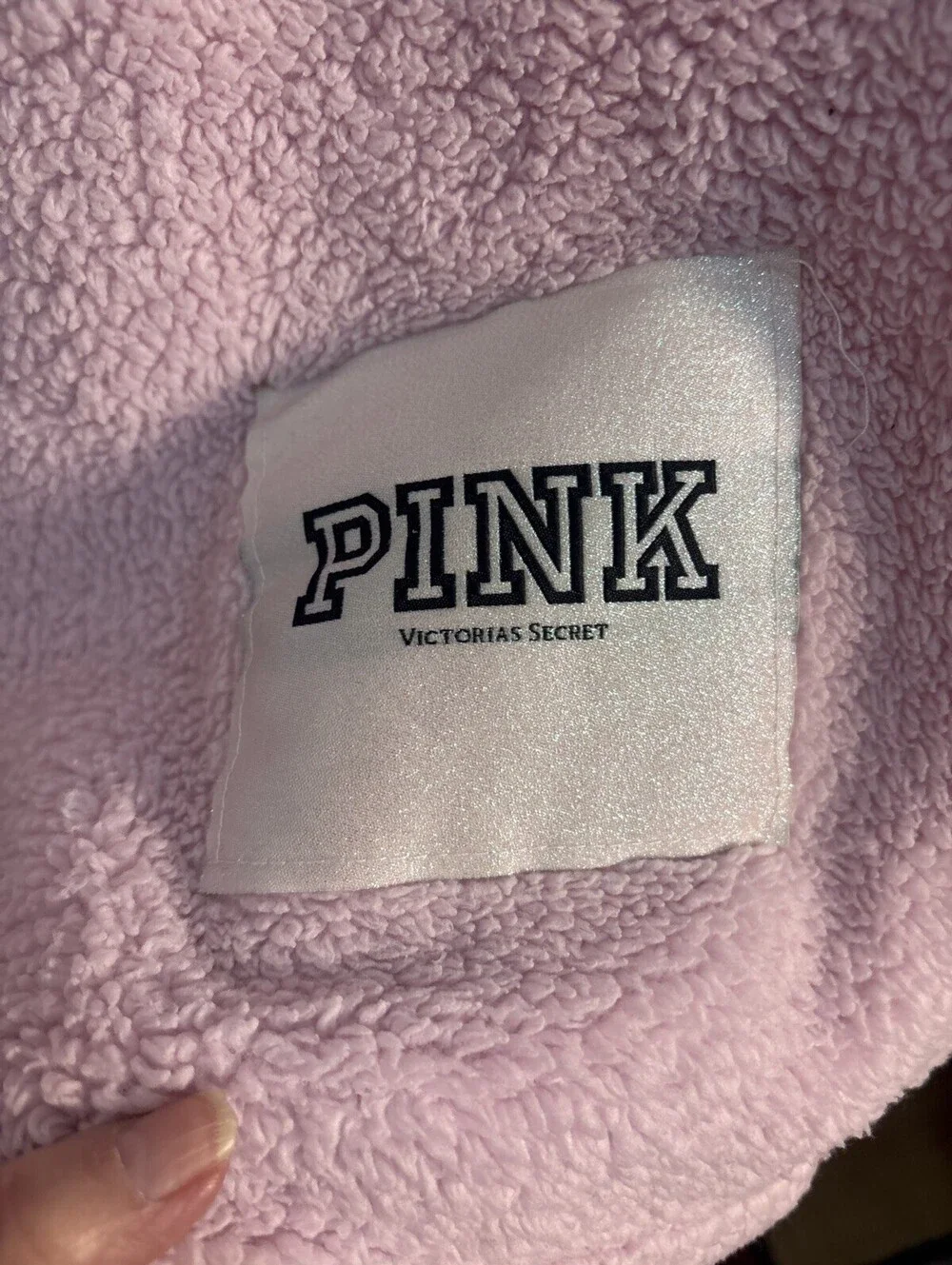 Victoria's Secret PINK light pink fuzzy fleece blanket
